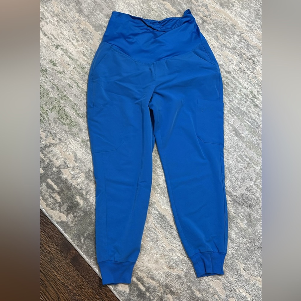 Maternity Blue Jogger Mandala Scrub Pants
